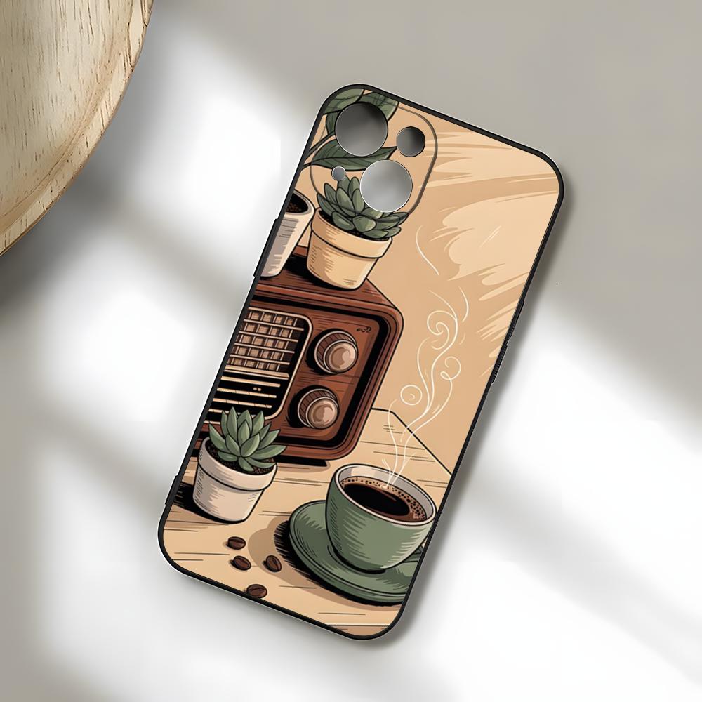 Coffee Art Phone Case For IPhone 17 Pro Max 15 Pro 16 14 Plus 12 13 Mini 11 Pro Shockproof Soft Cover