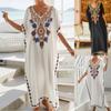 Besticktes langes Kleid, Strandbluse, Robe, Kleid für den Strandurlaub, Badeanzug und Sonnenkleidung für Damen