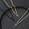 Fashion Cross Pendant Necklace For Women Men Simple Gold Silver Black Color Twisted Chain Unisex Necklaces Punk Hip Hop Jewelry