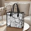 Fashion Crack Pattern Tote Bag Casual Large Capacity Daily Shoulder Bag Lightweight Portable Versatile Shopping Handbag