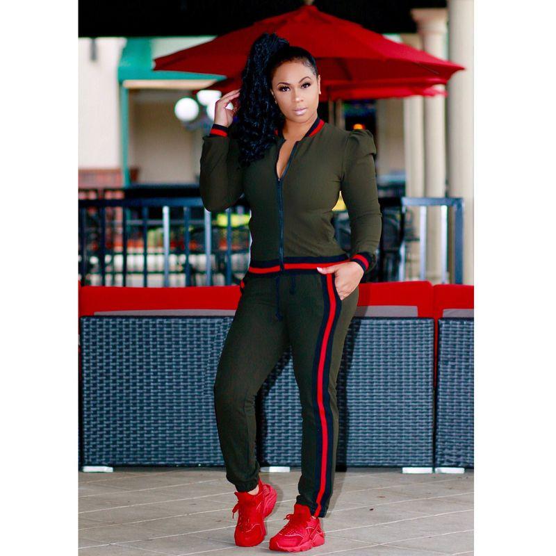 

Модный спортивный повседневный костюм-сет с рукавами-фонариками и лентами, 2023 Green L