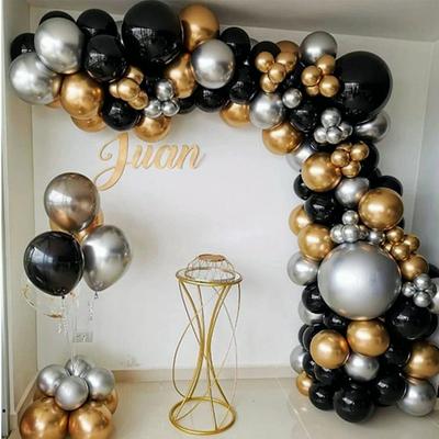 Black Gold Balloon Garland Arch Kit Confetti Latex Balloon Wedding Birthday Decoration Balloons Party for Kids Baby Shower