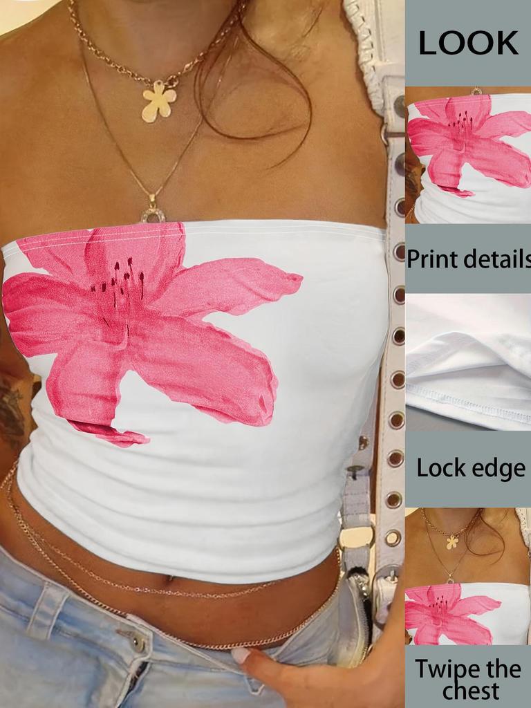 Women's Burnout Slim-Fit Bandeau Top [Exclusive] European & American Fashion