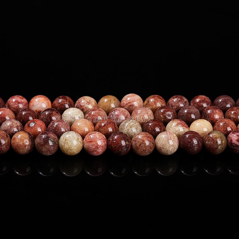 Jingde Jewelry Natural Dark Red Jasper Round Beads Bracelet - DIY Jewelry Accessories