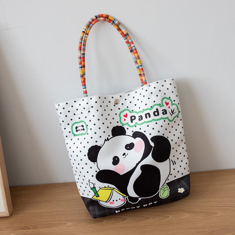 Panda Canvas Handbag - Versatile Women's Makeup & Toiletry Bag for Travel