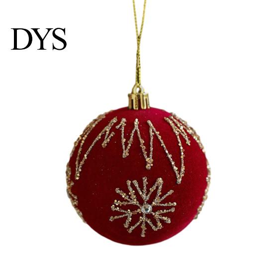 Bell Holiday Ornaments Christmas Red Flocking Wreath Snowfall Elk Noel Home Party Decor Pendant Snowy Winter for Tree Hanging Decorations