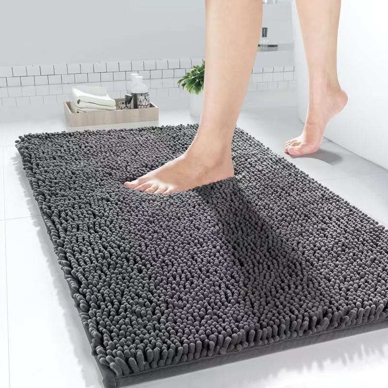 Chenille Bath Mat Bathroom Shower Floor Non-Slip Absorbent Rug Door Modern Minimalist Thick Plush