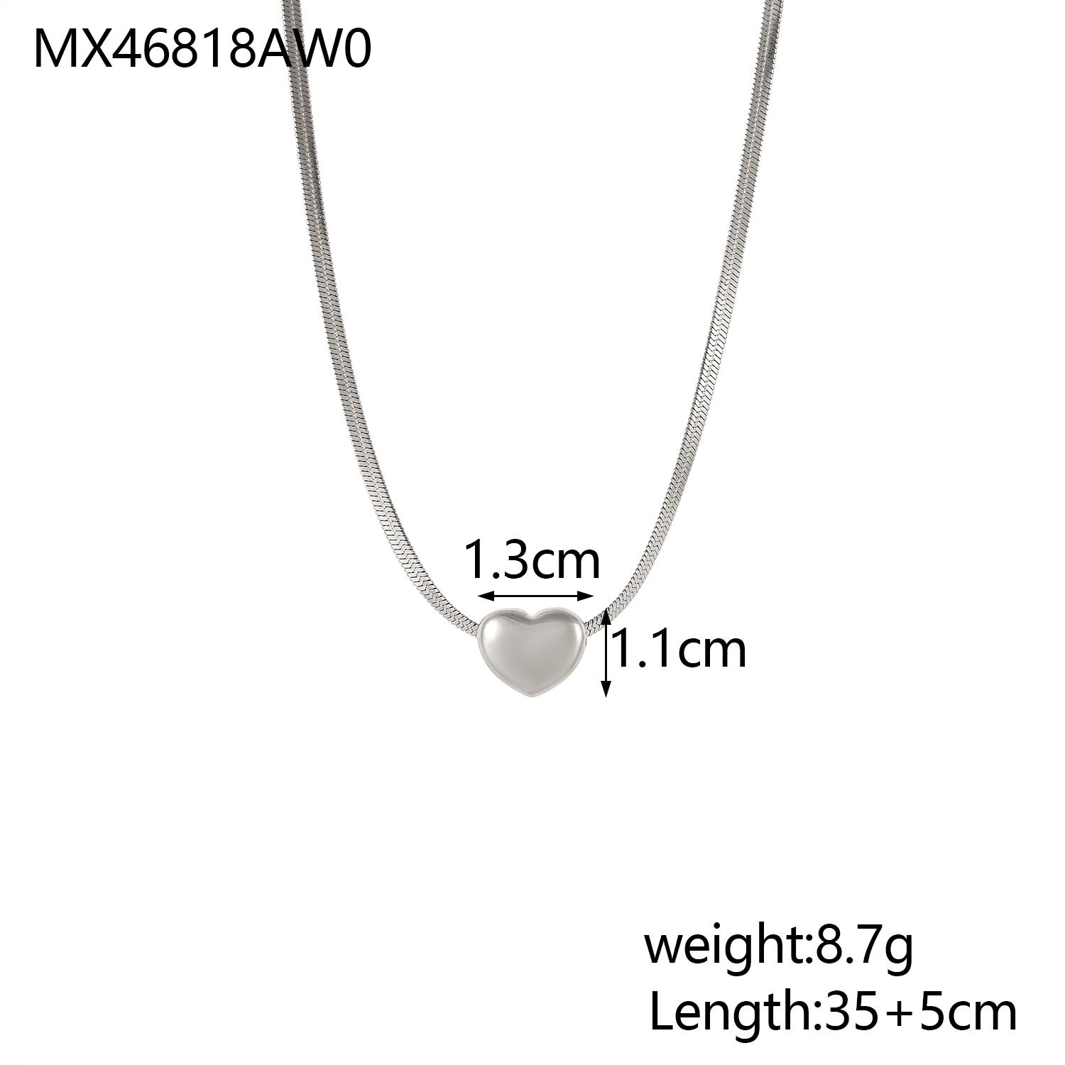 

CARLIDANA 18K PVD Gold-plated Heart Pendant Necklace Jewelry Party Stainless Steel Simple Smooth heart Necklace for Girls