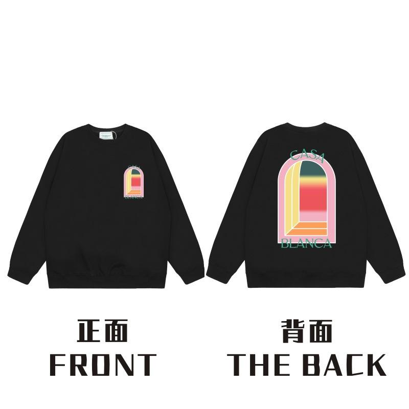 American Trendy Brand Casablanca Crew Neck Sweater Hoodie Men's Couple Ins Autumn and Winter Thickened Long-sleeved Women's T