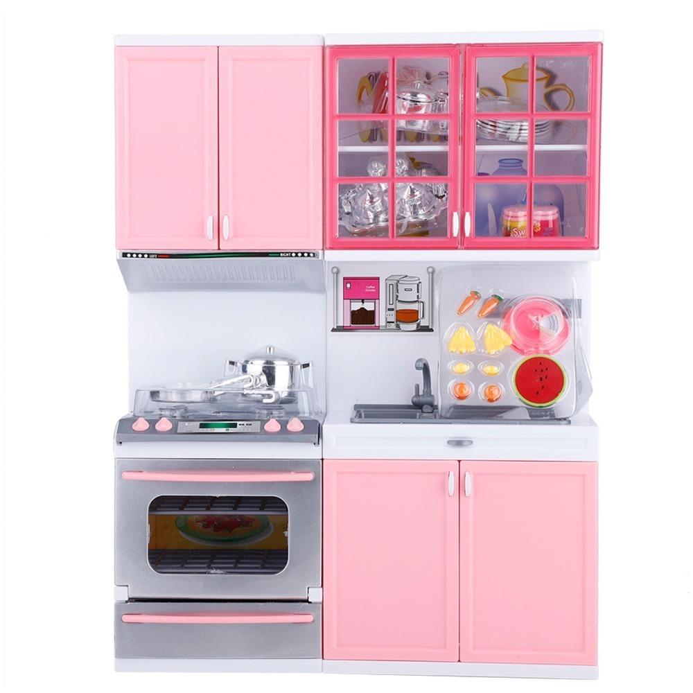 Новый Мини Набор Игрушечной Кухни для Ролевых Игр Забавная Кухонная Утварь DIY Детский Игровой Набор Кухни Миниатюрный Игровой Набор Кухни Игра Домик розовый