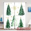 2pcs,Curtains Christmas Tree Snow Stars (3) Fashionable Modern Curtains Durable Polyester Curtains Home Decor Use for Bedroom,