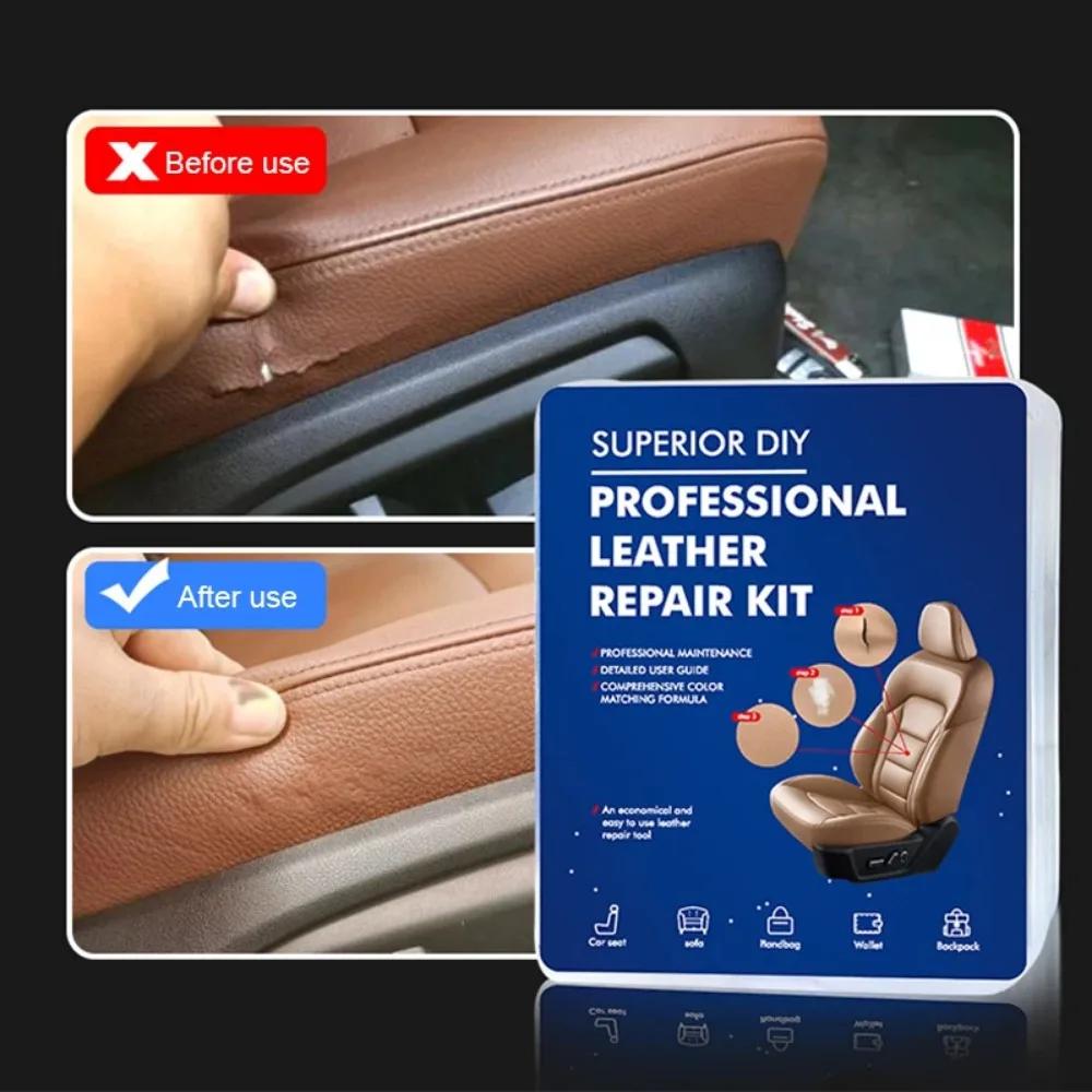 Auto Lederreparatur-Werkzeugsatz 7 Farben - DIY-Reparatur für Sitzverbrennungen, Kratzer & Risse