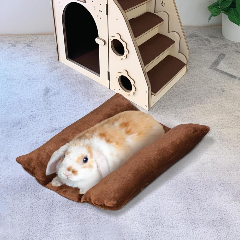 Thickened Rabbit Bed Mat Double-Sided Rabbit Plush Mat Soft Rabbit Cushion  Small Pet