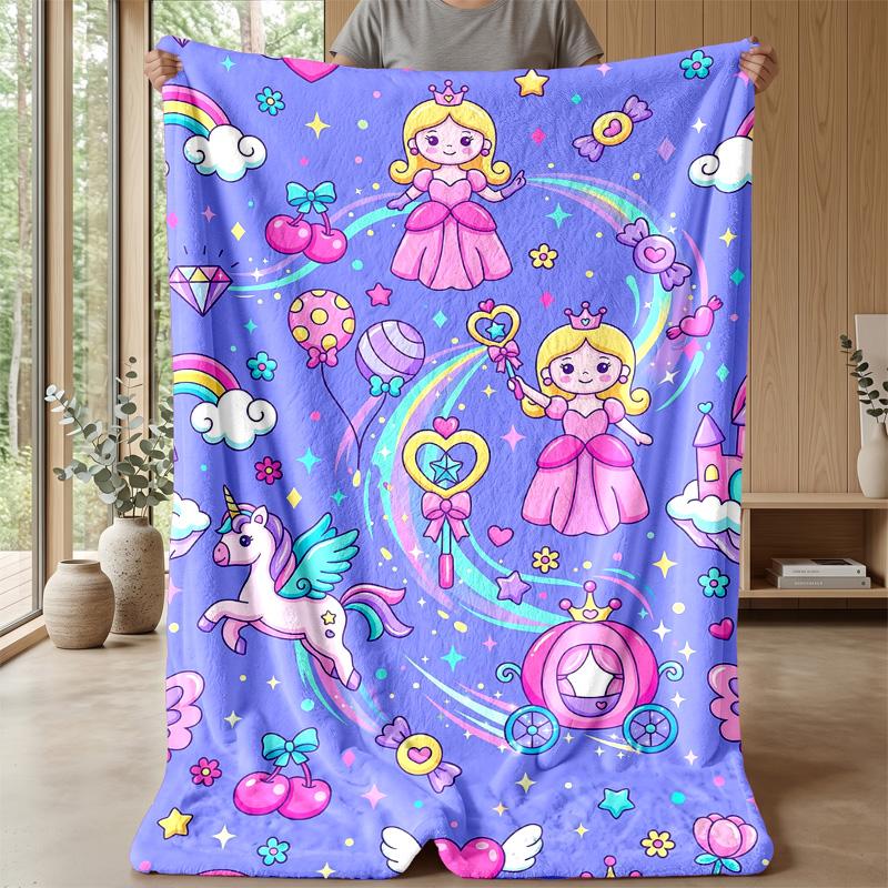 Fantasy Forest Unicorn Theme blanket Lightweight Warm Flannel Blanket Decorative Throw Blanket for Home Decoration