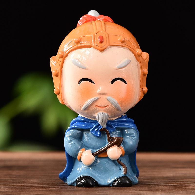 Three Kingdoms Figures Figurines Cartoon Ceramic Handicraft Home Decoration Ornament Character Statue Model Desk Gift Souvenir