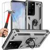 Case and Tempered Glass - PROSHOP - Samsung S21 Ultra - Silver - Shockproof - Dual Layer Protection