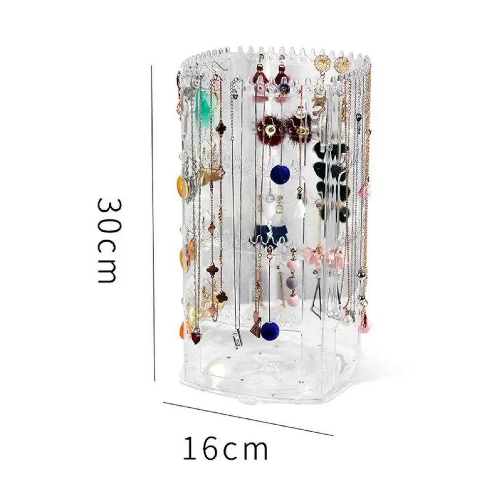 360 drehbare Schmuck Organizer Schnalle Ohrring Organizer Ständer Transparent