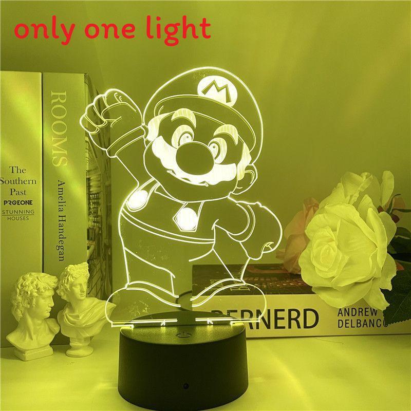 Super Mario Usb Night Light With Color Changing Led For Gaming Room Decor