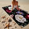 Stained Glass Peonies Beach Towel, Super Soft Microfiber, Gift for Her/Him, Birthday, for Pool, Beach, Travel, Home Decor Fan Gifts