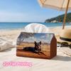 1pc, 2d Flat Printing, Tissue Box Desert Dog Landscape Pattern Printed Tissue Box, Suitable for Bathrooms, Living Rooms, Bedrooms, Dressing Tables, Co
