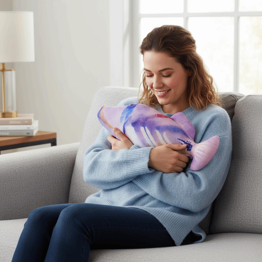 Cartoon Simulated Sea Fish Pillow Hugging Pillows Fish Anime Pillow Dolls Toy for Little Kids