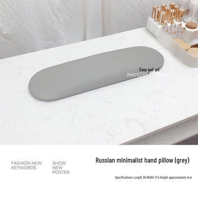 High-End Minimalist Russian Style Manicure Hand Rest Pad Set - Black, White, Gray Leather