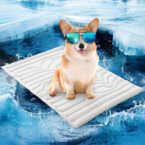 Esterilla Refrigerante para Perros, Almohadilla Refrigerante Transpirable para Perros, Cama Refrigerante Portátil para Perros, Esterilla para Mascotas Lavable a Máquina para Suelo, Transportín, Sofá, Coche