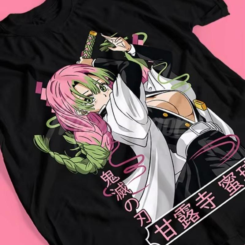 T-shirt for Anime Demon Killer Mitsuri Kanroji Ataque Anime Men's T-Shirt Summer New Men's and Women's Streetwear