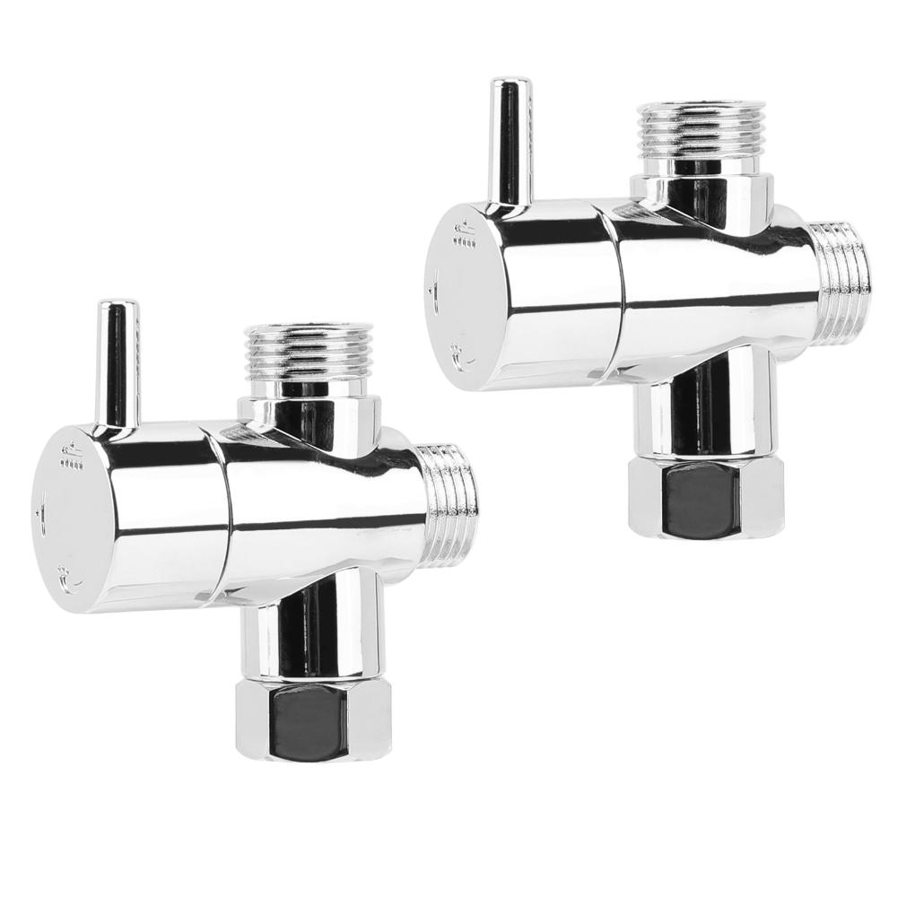 Diversion Valve Tap Chrome Shower Head Diverter Valve Anti-scratch Shower Arm Splitter Corrosion Resistant for Fixed Spray Head