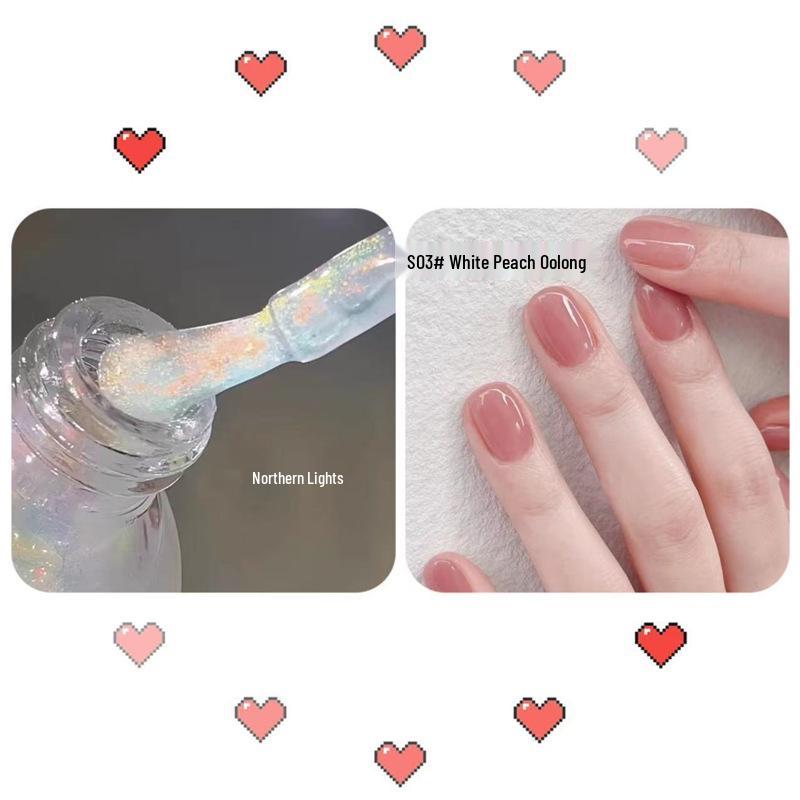 Peelable Odorless Water-based Nail Polish - Quick-drying, No-bake, Ice-clear Solid Nude Color for Students
