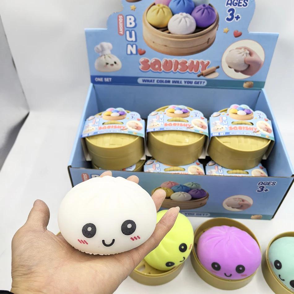 Colorful Dumpling Squishes Stress Balls Fidget Sensory Toys Antistress Enhance Happy Reusable Rebound Squeeze Reliever Toy
