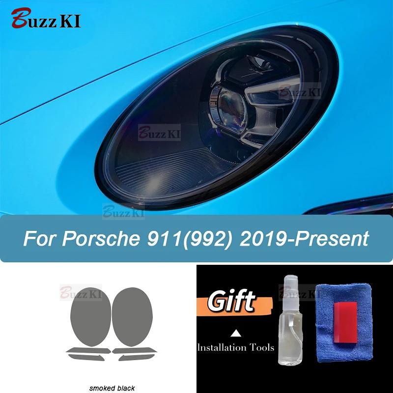 Per Porsche Cayenne 958 Macan Panamera 971 Taycan 911 Pellicola Protettiva Fari Auto Vinile Oscurato Nero Fumè Adesivo Trasparente