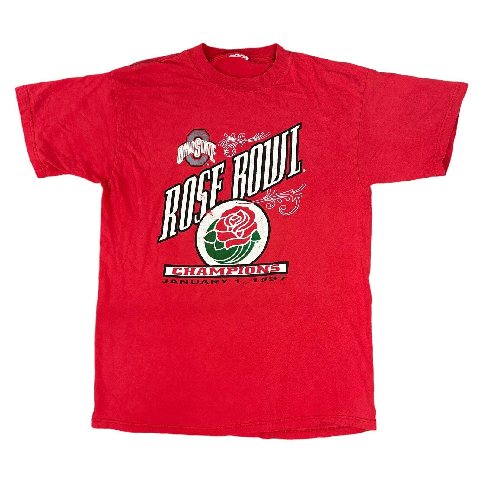 

Ohio State T-Shirt Mens Womens Tees Top Vintage 1997 Rose Bowl Champions Red Mens 3XL