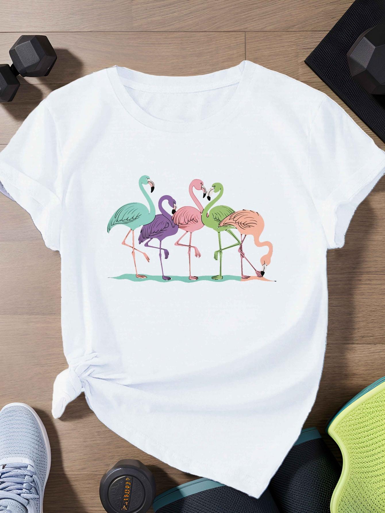 

Sleeve TShirt Tshirts Women Women Clothing Expressions Five Flamingos A Row WomenS Sports S