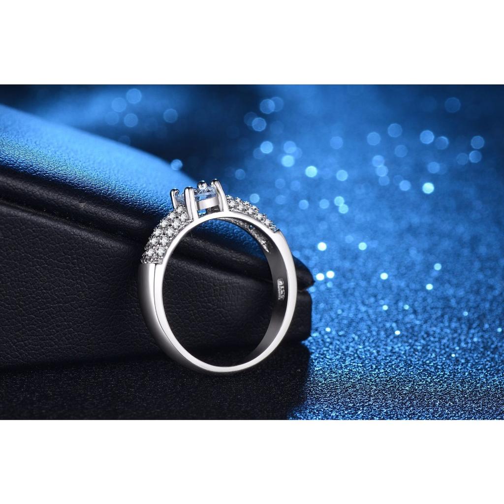 Classic Mozambican Diamond Ring European and N Fashion Explosion of Platinum Plated Wedding Diamond Ring