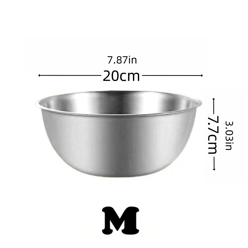 1/3pcs Stainless Steel Bowls with Scale Line Large Capacity Durable Food Storage Bowl Sets for Outdoor Camping Cooking Salad Bow