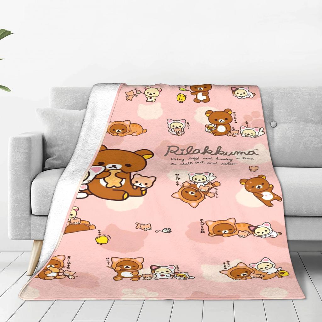 Rilakkuma Blanket Quality Soft  Throw Blanket Winter Children Bedroom Street Trend Bedspread
