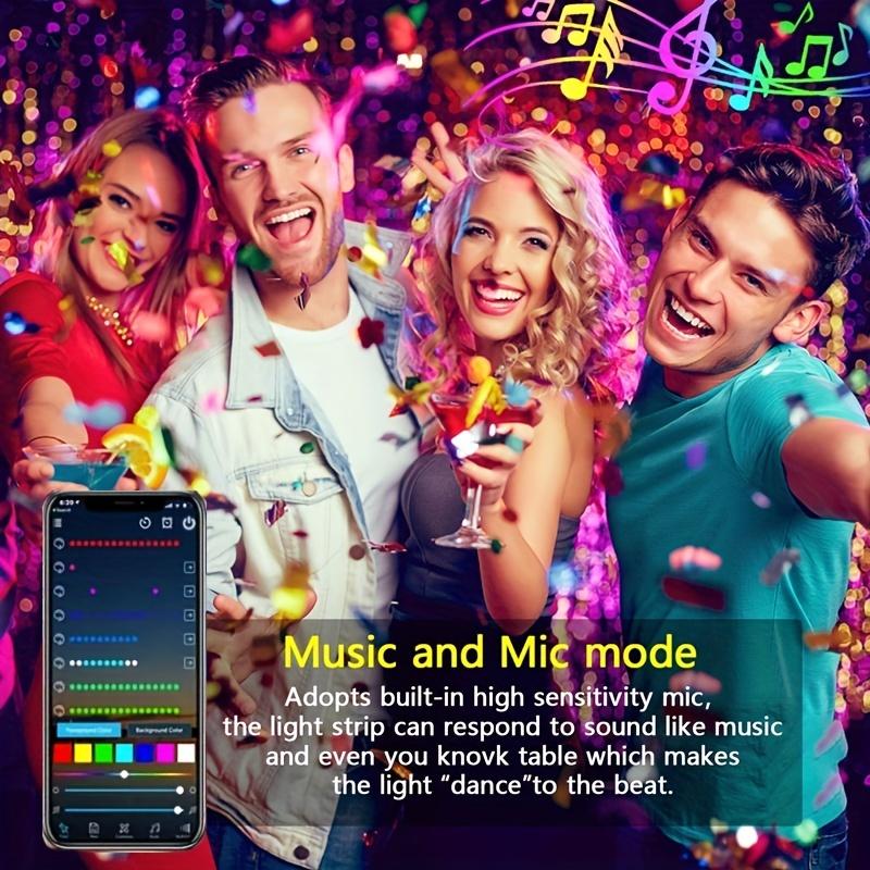 16.4FT/32.8FT LED Strip Lights WS2812B Rainbow Effect USB APP Control Diode Flexible Light DC5V Back Glue Suitable For Holiday Party Music Dance