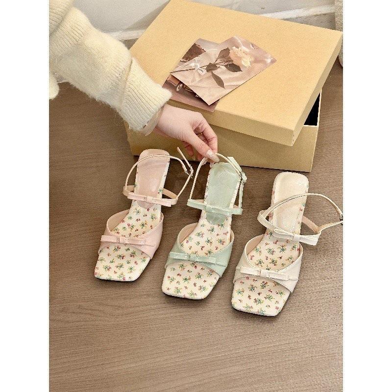 Fashion Shoes Slippers Heels Square Toe On A Wedge Rubber Flip Flops Slipers Women Butterfly-Knot Slides Low High Hawaiian 2025 Fabric R