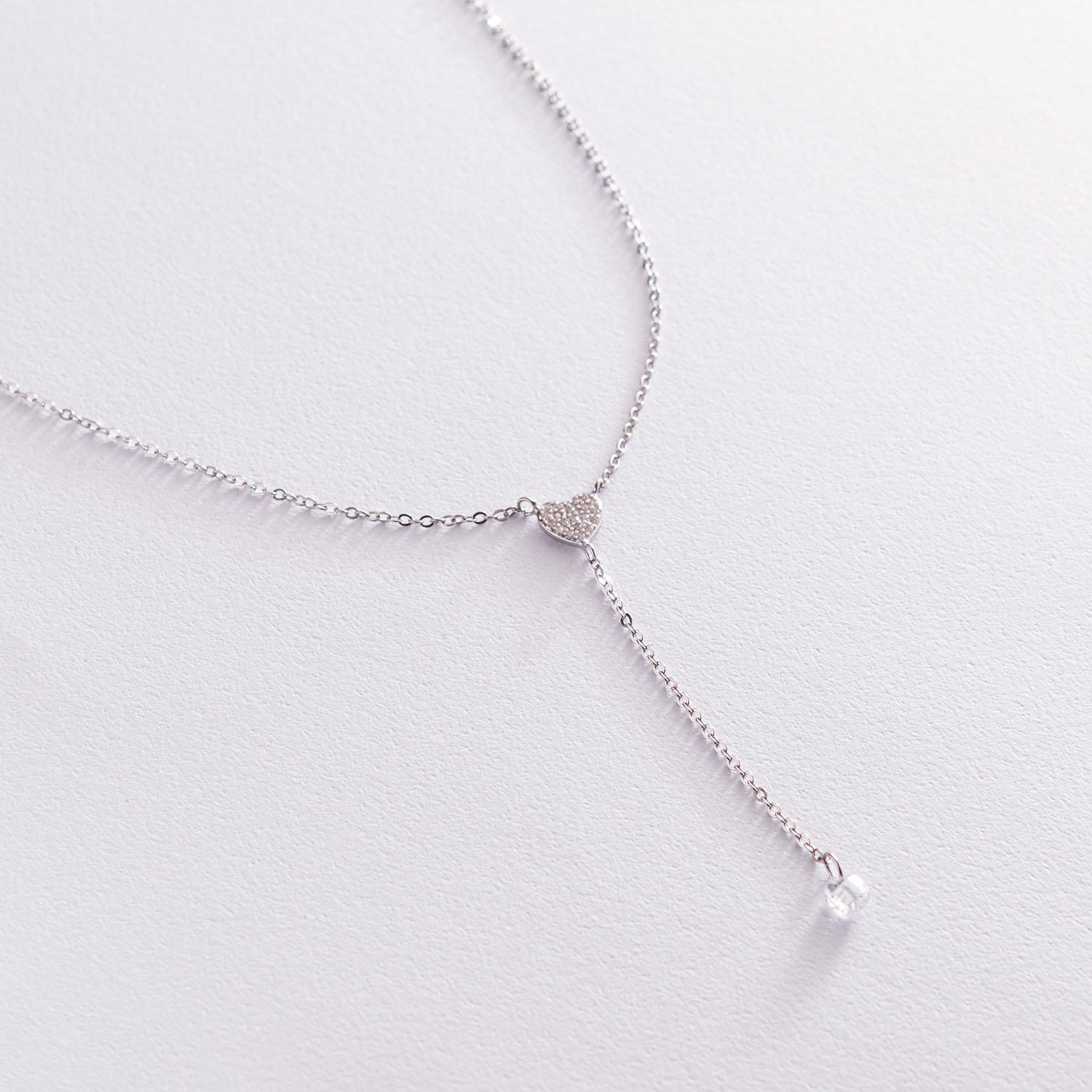 

Срібна каблучка з серцем (фіаніти) Oniks 45 срібний