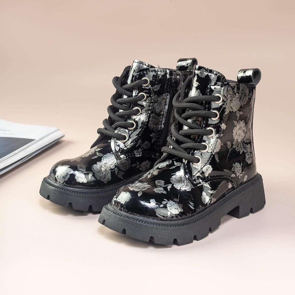 

Пинетки для девочек новые зимние детские одинарные кожаные ботинки 30 чёрный