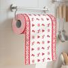 1roll Christmas Printed Kitchen Paper Oil and Water Absorption Disposable Kitchen Paper Towels for Wet & Dry Use Party Decor