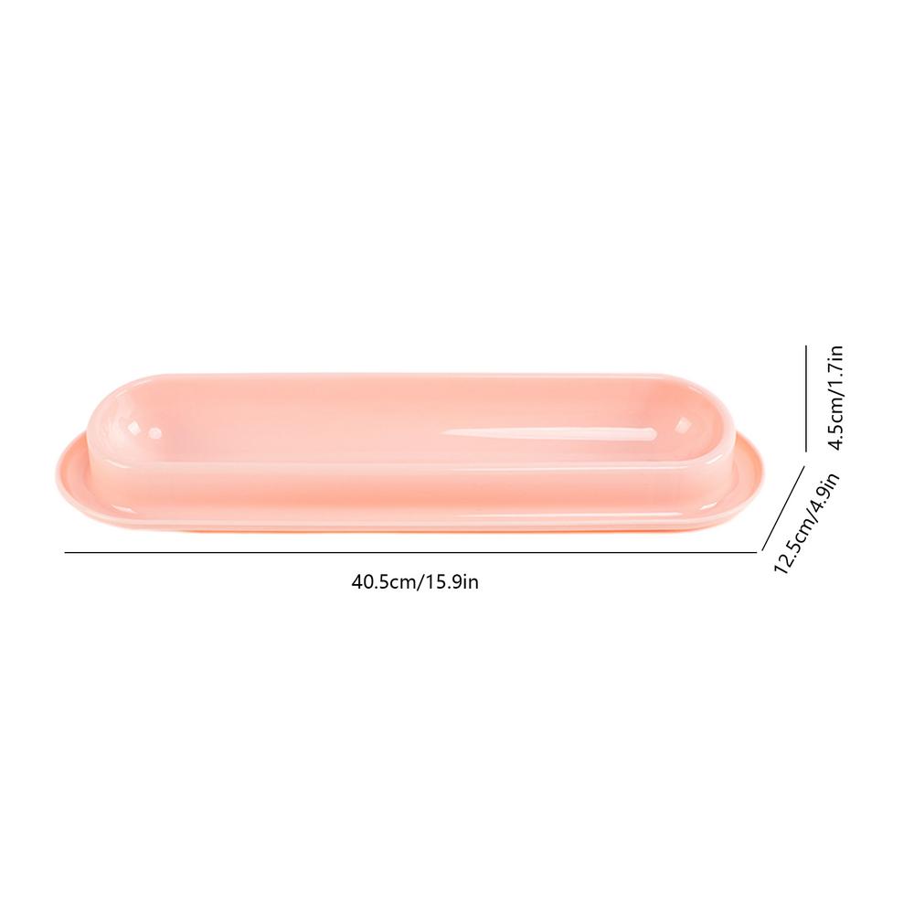 Cat Dog Food Water Bowls 15 Degree Tilted Single Dish Long Pet Feeding Bowl for Kitten Puppy Safe Plastic Material Easy To Clean