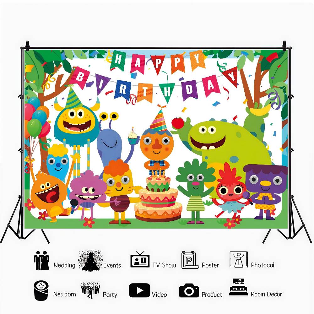 S-Super S-Simple Songs Cartoon Photographic Background, Children's Parties Background, Photo Session Sign