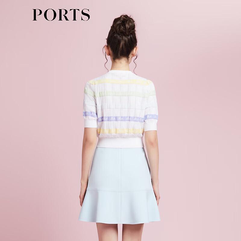 Ports Women's Striped Knit Short Cardigan