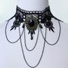 Gothic Lace Choker Necklace Bracelet Earrings Mask Eyemask Halloween Costume Accessories Jewelry for Women Girls Gift