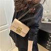 2025 New Autumn Fashion Texture On the New Popular Retro Casual Lock Chain Crossbody Shoulder Small Square Bag Women