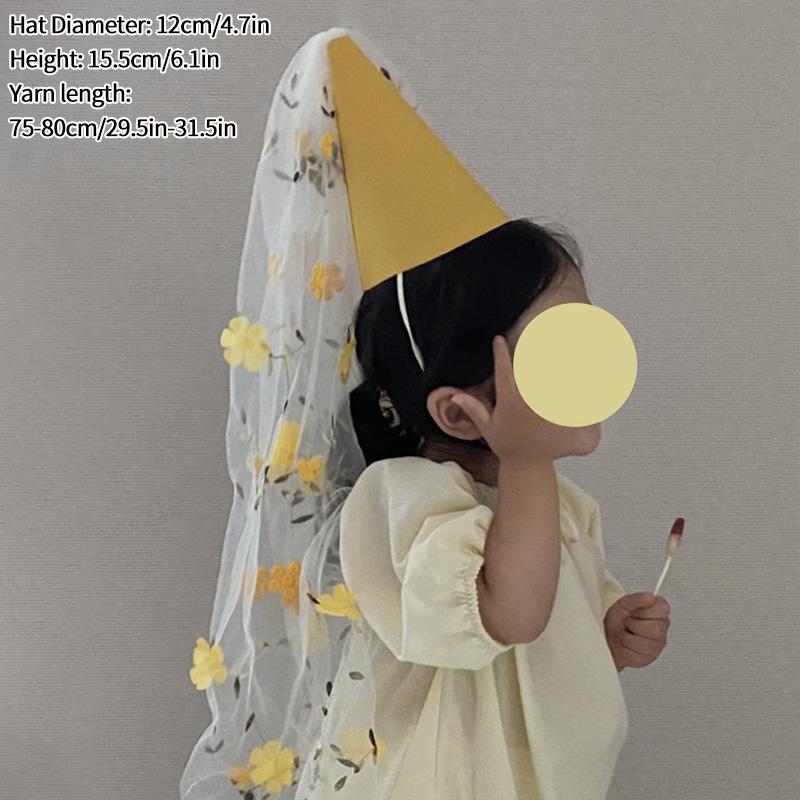 Lace Mesh Headband Birthday Hat Baby Shower Photo Props Baby Anniversary Head Decoration Birthday Decoration