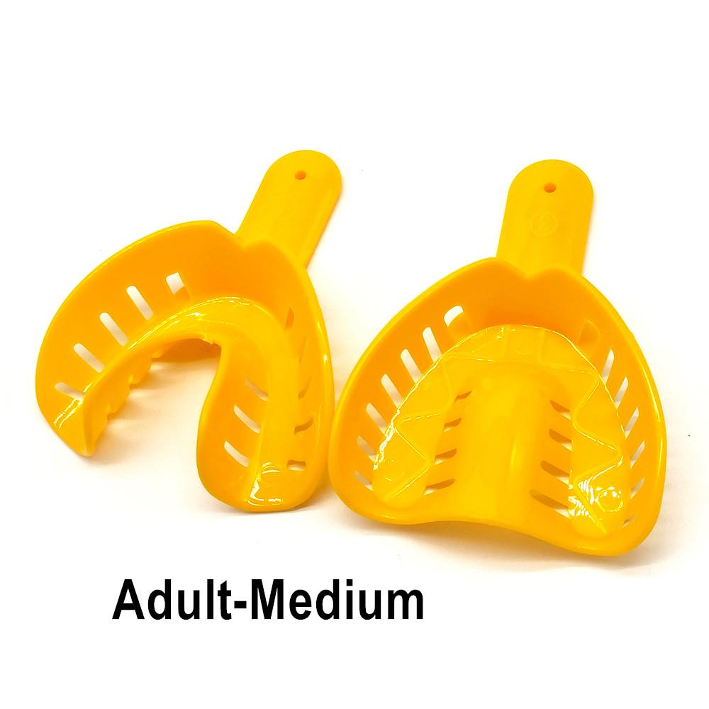 12ks/sada dentální otiskovací misky Plastové dentální centrální zásobní materiály Držák zubů Nástroje pro péči o ústní dutinu pro dospělé a děti