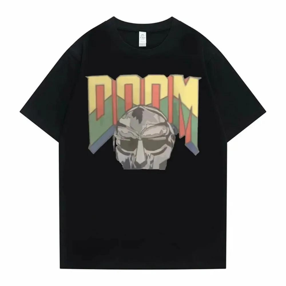 Zpěvák Mf Doom Madlib Madvillain Oboustranné grafické tričko Topy Pánské volné hip-hopové tričko Muži Ženy Fleece Bavlněná trička